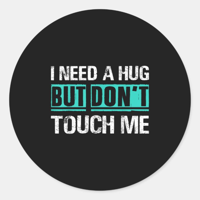 Sticker Rond Sarcastic Quotes And Introverts Men Women Tees. I  (Devant)