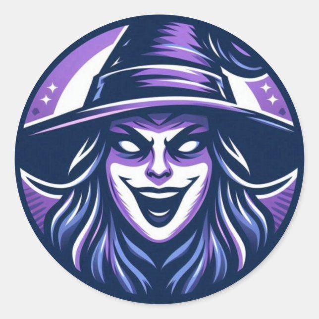 Sticker Rond SarcasticWitchFace  (Devant)