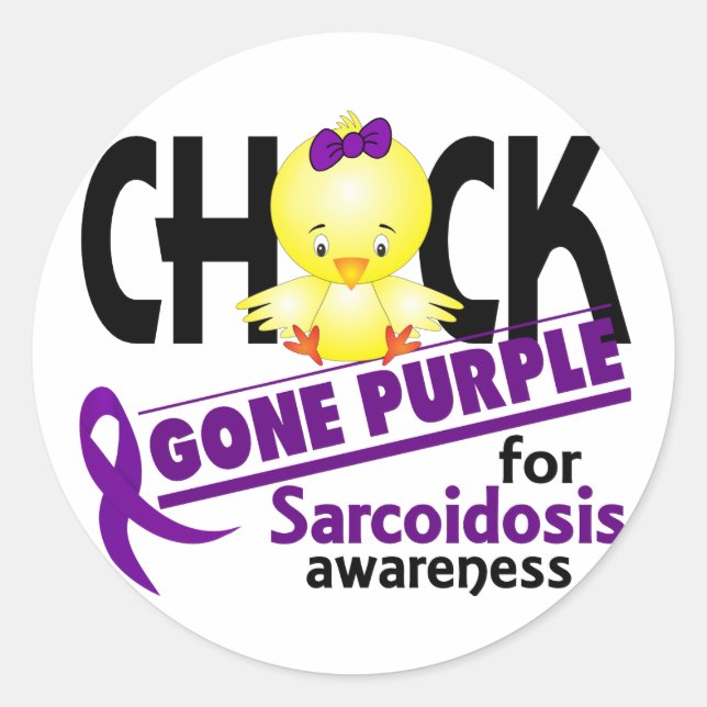 Sticker Rond Sarcoidose Chick Gone Purple 2 (Devant)