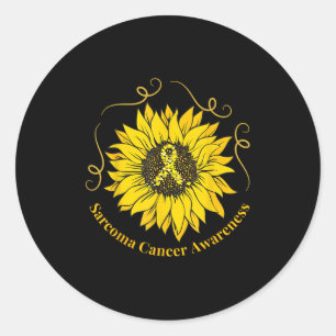 Sticker Rond Sarcome Cancer Sensibilisation Tournesol jaune Rub