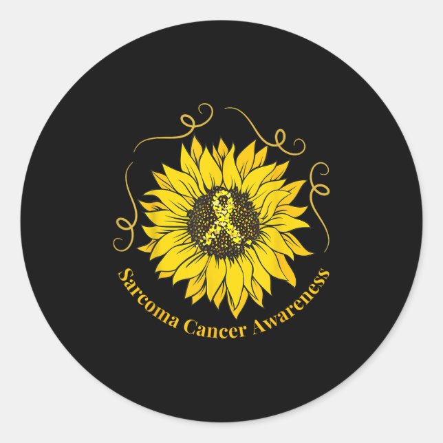 Sticker Rond Sarcome Cancer Sensibilisation Tournesol jaune Rub (Devant)