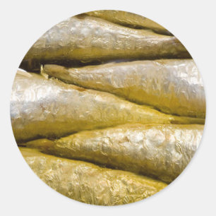 Sticker Rond Sardines en conserve