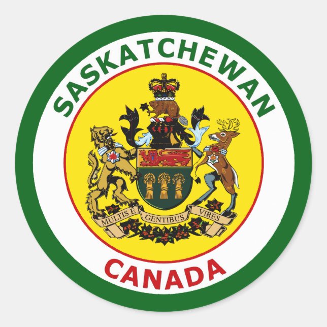 STICKER ROND SASKATCHEWAN, CANADA (Devant)