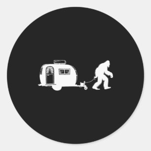 Sticker Rond Sasquatch camping-car caravane Bigfoot camping-car