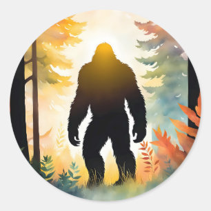 Sticker Rond Sasquatch d'automne Paysage coloré