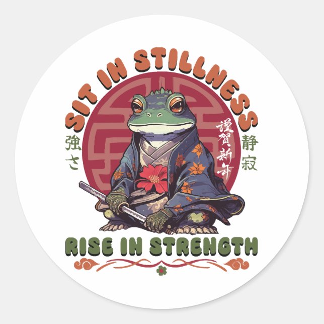 Sticker Rond S'asseoir dans le calme  (Devant)
