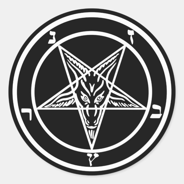 Sticker Rond Satan Baphomet (Devant)