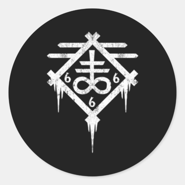 Sticker Rond Satanic Leviathan Cross Occulte (Devant)