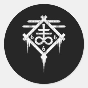 Sticker Rond Satanic Leviathan Cross Occulte