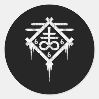 Sticker Rond Satanic Leviathan Cross Occulte