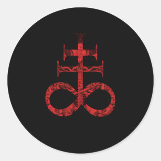 Sticker Rond Satanic pour Sataniste Occulte Leviathan Cross Bap