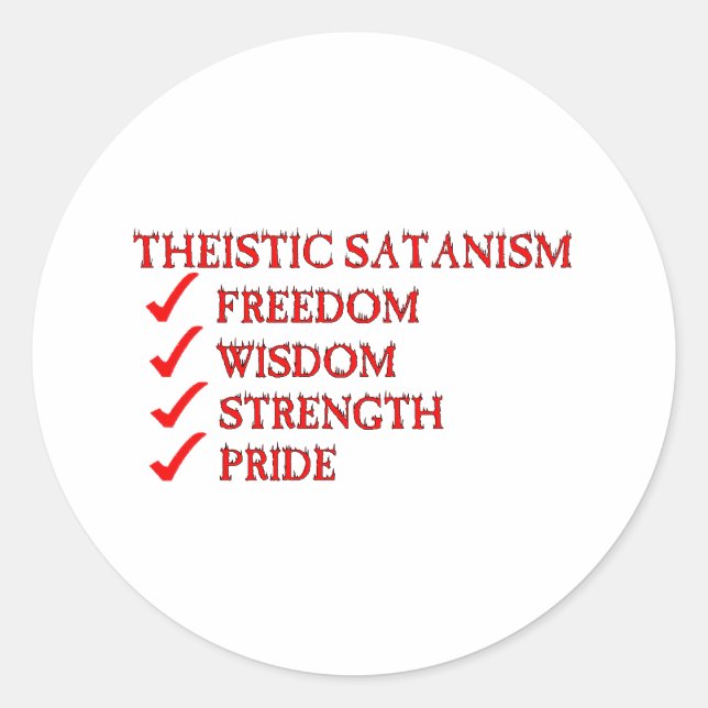 Sticker Rond Satanisme théiste/Luciferianisme Dévotion (Devant)