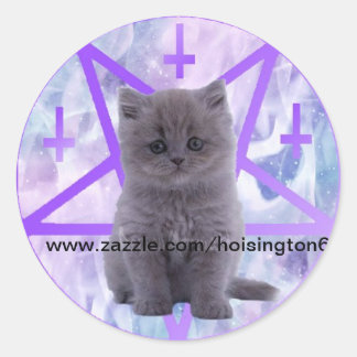 Sticker Rond satanist kitty pour hoisington6