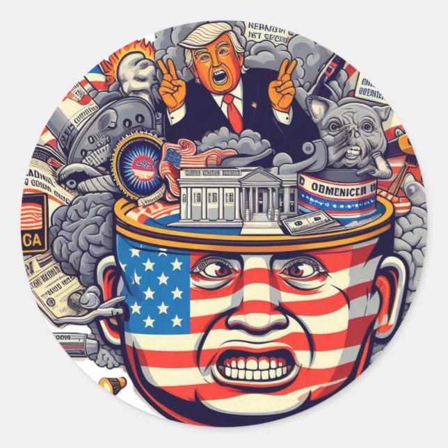 Sticker Rond Satire politique (Devant)