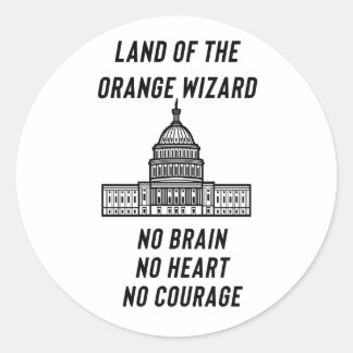 Sticker Rond Satire politique : Le magicien orange du Capitole