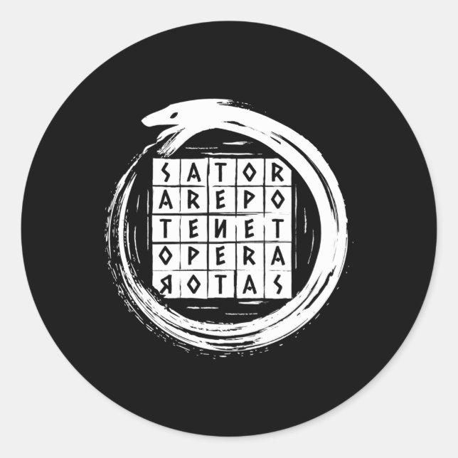 Sticker Rond Sator Rotas Carré Ouroboros Uroboros (Devant)