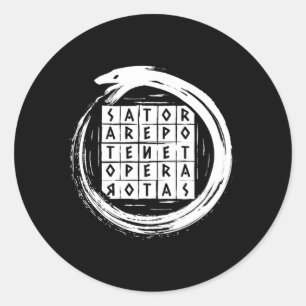 Sticker Rond Sator Rotas Carré Ouroboros Uroboros
