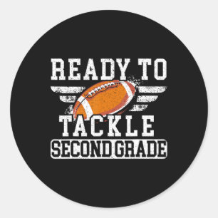Sticker Rond S'Attaquer Au Premier Jour De L'École En Deuxième