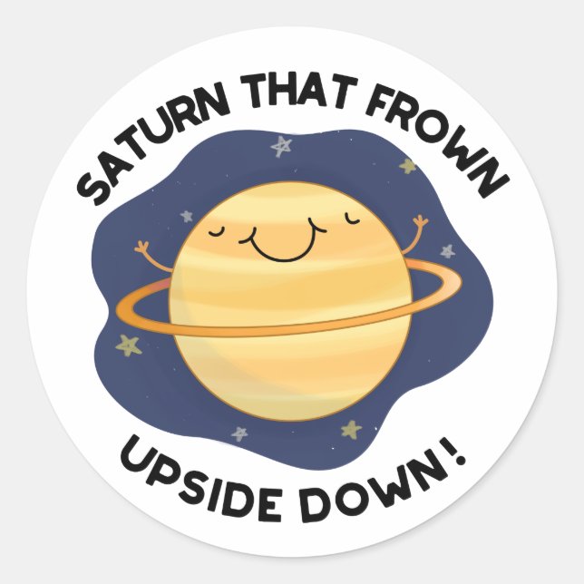 Sticker Rond Saturne Qui A Froid À L'Arrière Du Jeu De Planète  (Devant)