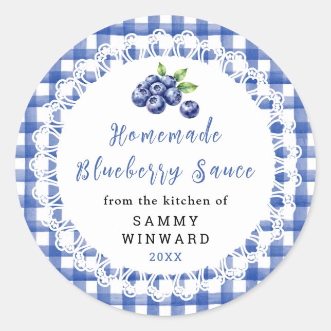 Sticker Rond Sauce aux Bleuets Faite Maison (Devant)