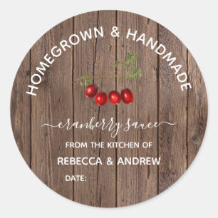 Sticker Rond Sauce aux Canneberges Faite Maison & Artisanale Ba