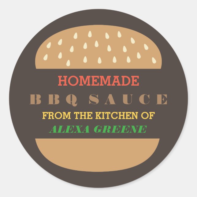 Sticker Rond Sauce barbecue maison | De la cuisine de (Devant)