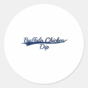 Sticker Rond Sauce Buffalo Poulet Amoureux de la Nourriture Vin