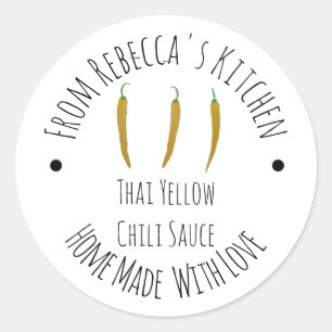 Sticker Rond Sauce chili jaune thaïlandaise fait maison