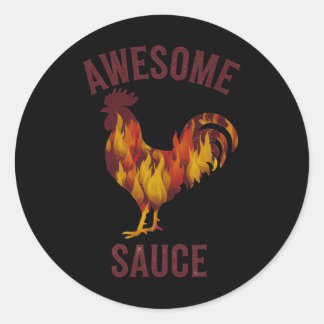 Sticker Rond Sauce Incroyable Coq Sauce Poulet Hommes Femmes An
