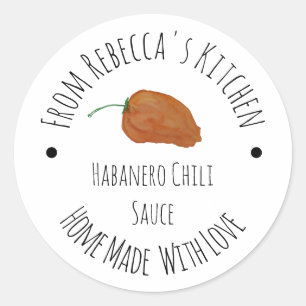 Sticker Rond Sauce maison au piment habanero orange