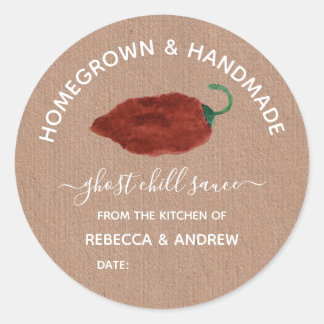 Sticker Rond Sauce Pimentée Ghost Fait Maison et Artisanale en
