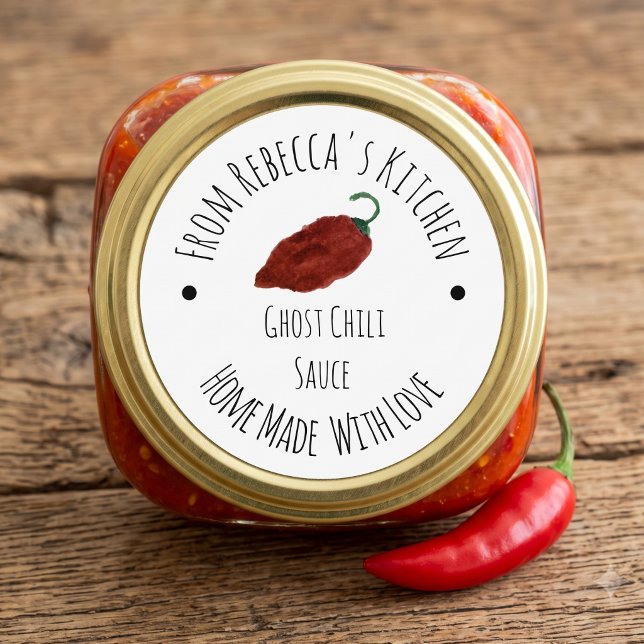 Sticker Rond Sauce piquante maison au chili fantôme (Créateur téléchargé)