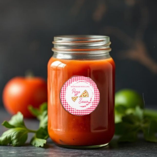 Sticker Rond Sauce pour pizza de fête de fiançailles That's Amo (Créateur téléchargé)