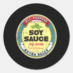 Sticker Rond Sauce soja Halloween Costume de nourriture drôle p