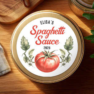 Sticker Rond Sauce spaghetti Cuisson personnalisée de style vin