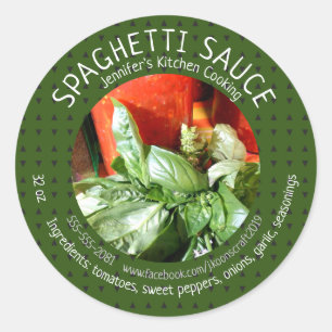 Sticker Rond Sauce spaghetti maison personnalisée
