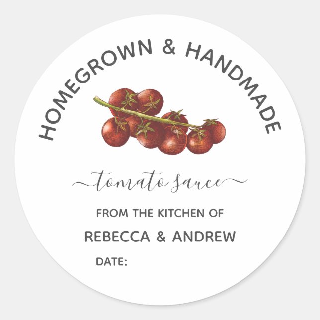 Sticker Rond Sauce tomate artisanale Mason Jar (Devant)