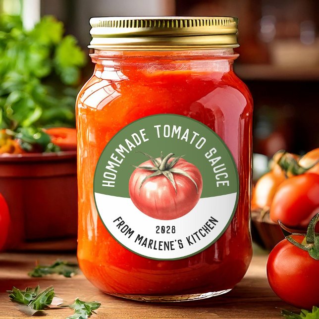 Sticker Rond Sauce tomate douce maison pour la recette de mise  (Créateur téléchargé)