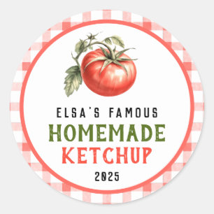 Sticker Rond Sauce tomate maison avec aspect de ferme de tomate