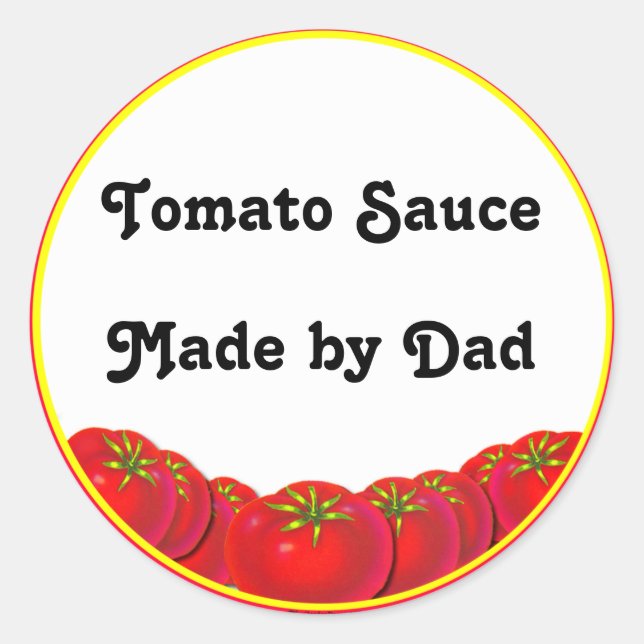 Sticker Rond Sauce tomate Personnalisable Personnalisable Canne (Devant)
