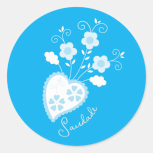 Sticker Rond Saudade veut dire que tu me manques coeur portugai