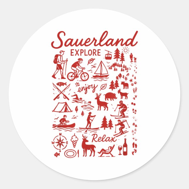 Sticker Rond Sauerland Accessory Travel Or Hiking In The Sauerl (Devant)