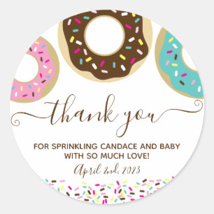 Sticker Rond Saupoudré de Merci de bébé d'amour