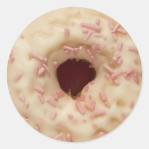 Sticker Rond Saupoudrer rose