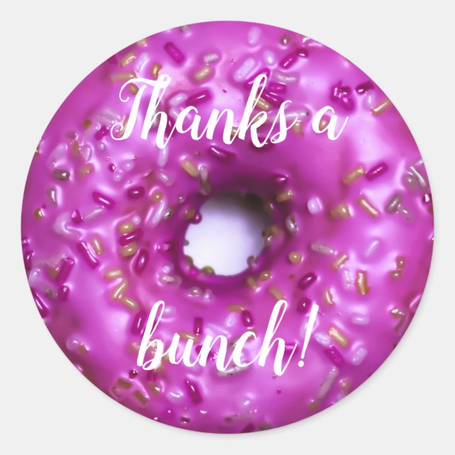 Sticker Rond Saupoudrer rose | MERCI (Devant)
