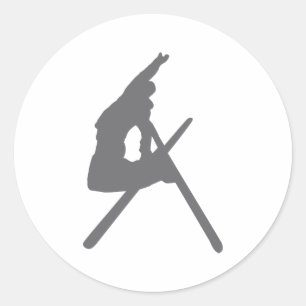 Sticker Rond saut à ski skieur saut