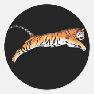 Sticker Rond Saut du tigre