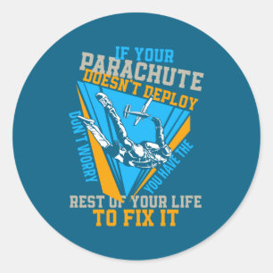 Sticker Rond Saut en parachute si votre parachute ne se déploie