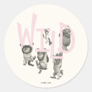 Sticker Rond SAUVAGE   Wild Things et Max - Rose