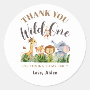Sticker Rond Sauvageon Jungle Greenery Merci Anniversaire